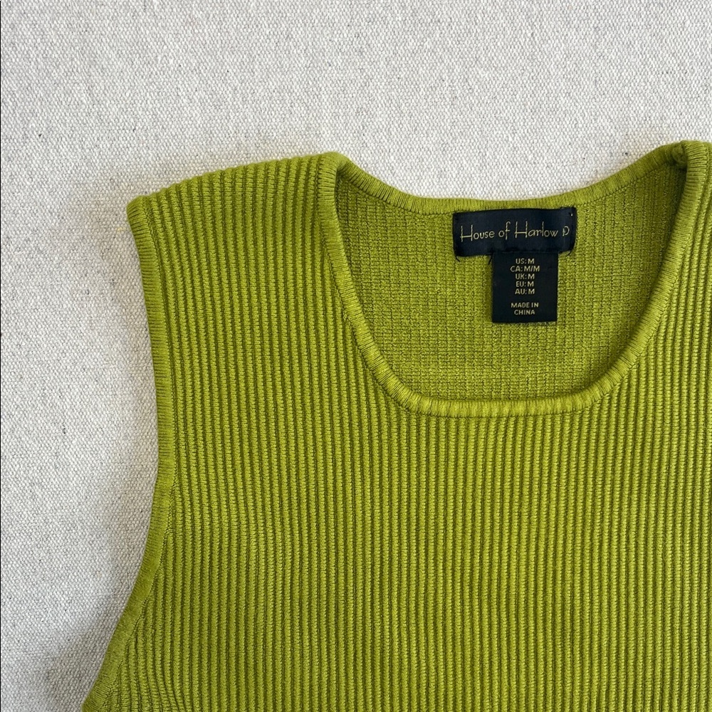 House of Harlow 1960 Olive Green Ribbed Tank - Picture 3 of 8